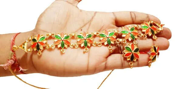 Assamese_Traditional_Gold_Plated_Red_Green_Colour_Golpata_Necklace_Set_Girls_For_Women